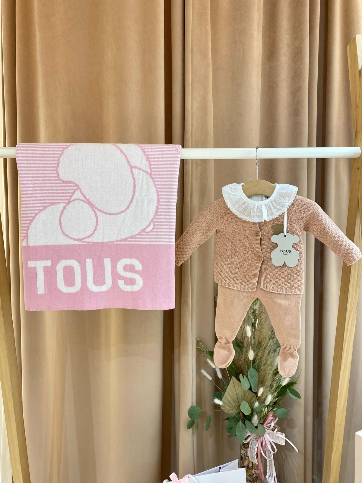 Conjunto de malha de bebé Tricot cor-de-rosa - Image 2