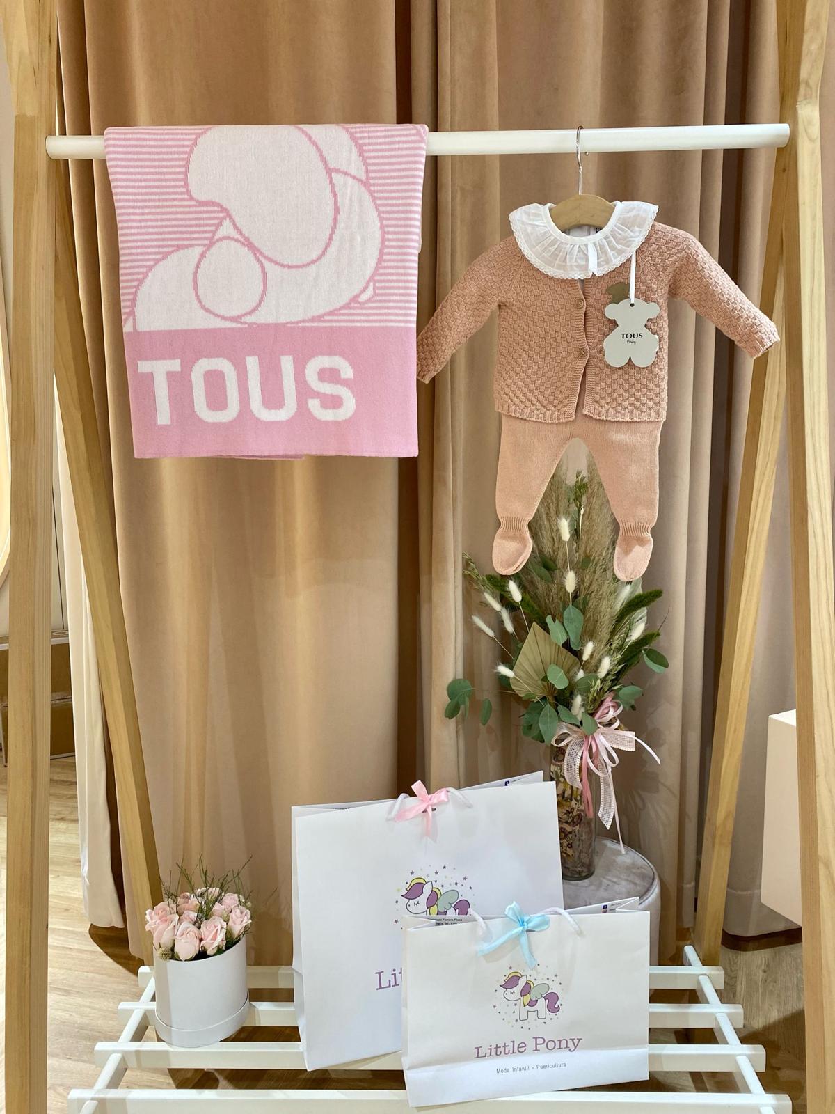 Conjunto de malha de bebé Tricot cor-de-rosa - Image 3