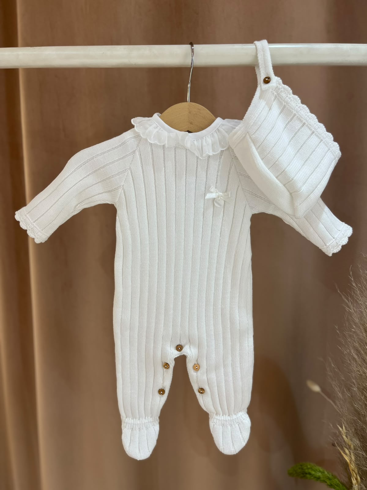 Conjunto babygrow e touca Babi