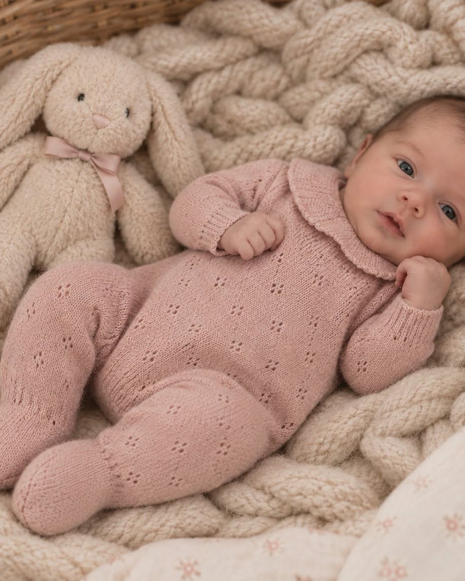 Babygrow tricotado em lã merino Wedoble